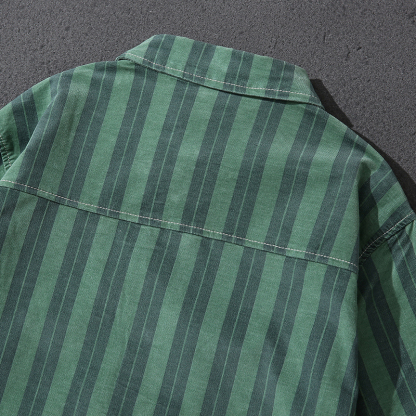 Handsome striped denim shirt men's trendy Korean style spring and autumn new loose casual long-sleeved shirt tops for men