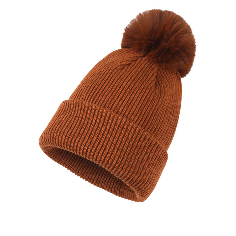 Winter Acrylic Cuffed Beanie with Pom