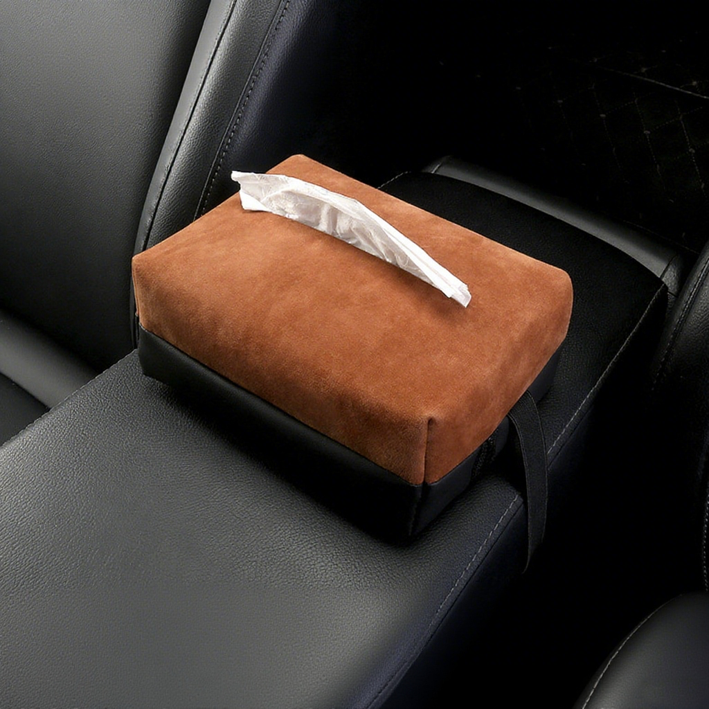 Leather Hanging Car Tissue Pouch