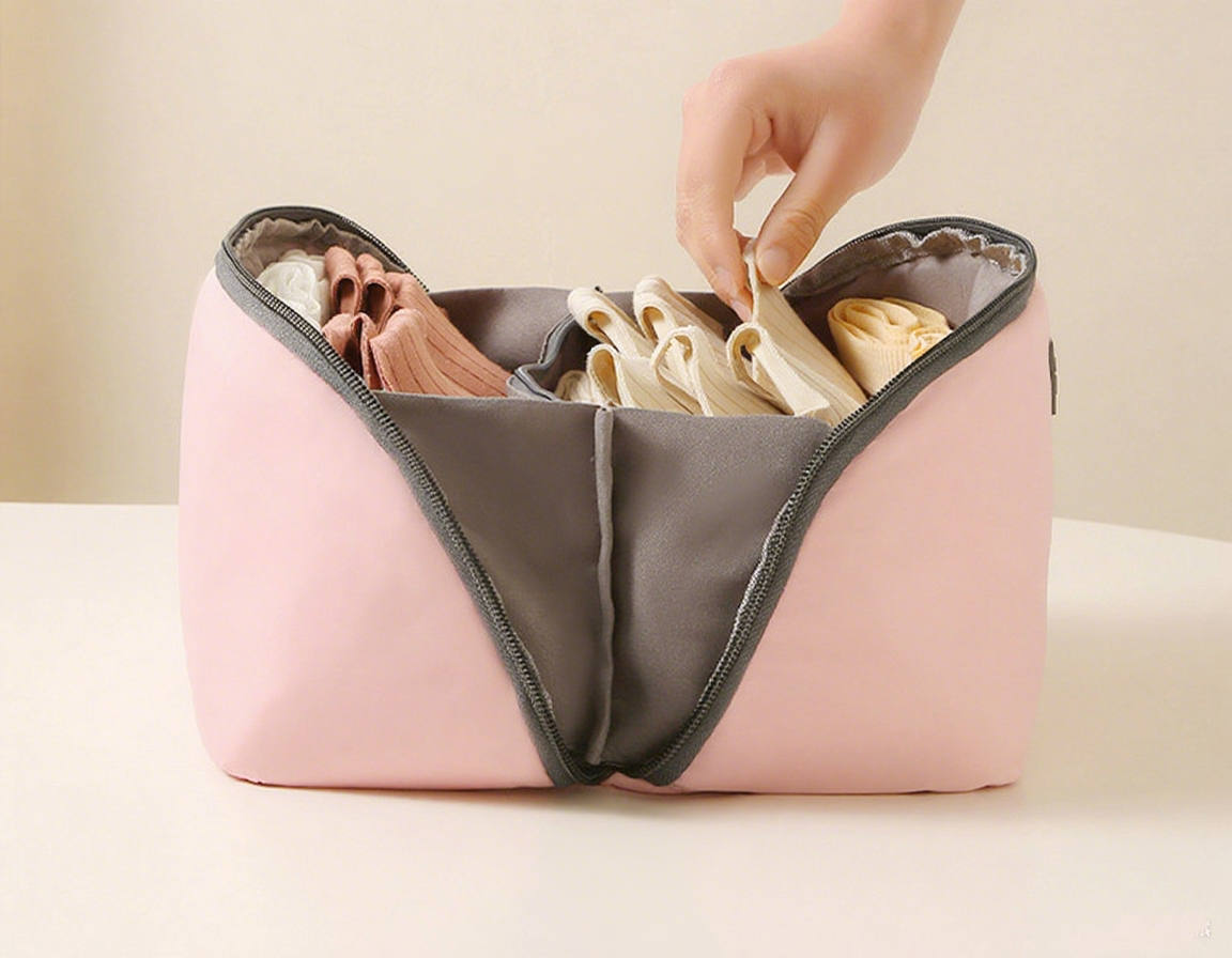 Fabric Travel Underwear Organizer-9.8"x5.1"x 5.1"