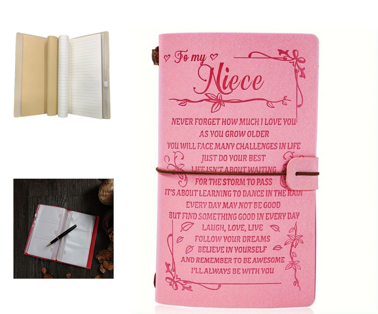 Pink Notebook with Card Slot
