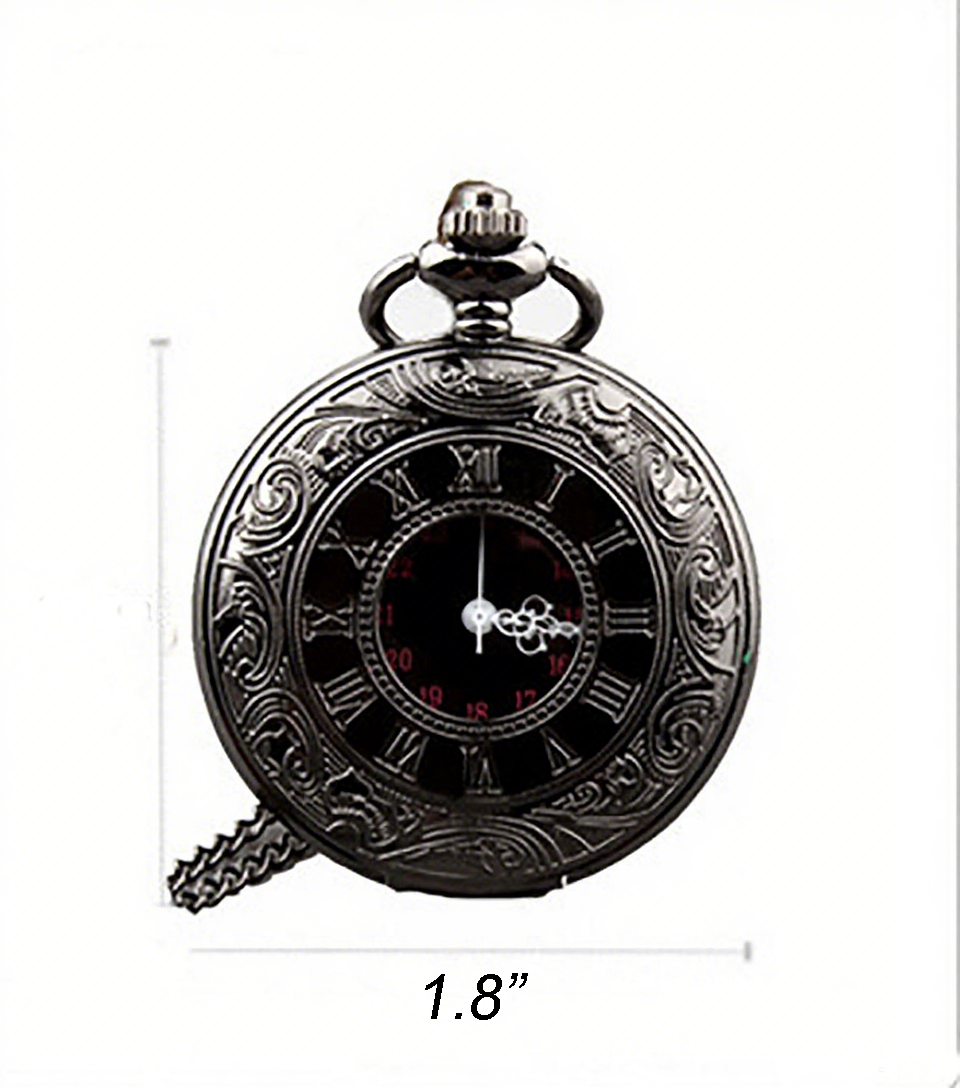 Engraved Vintage Quartz Pocket Watch Locket