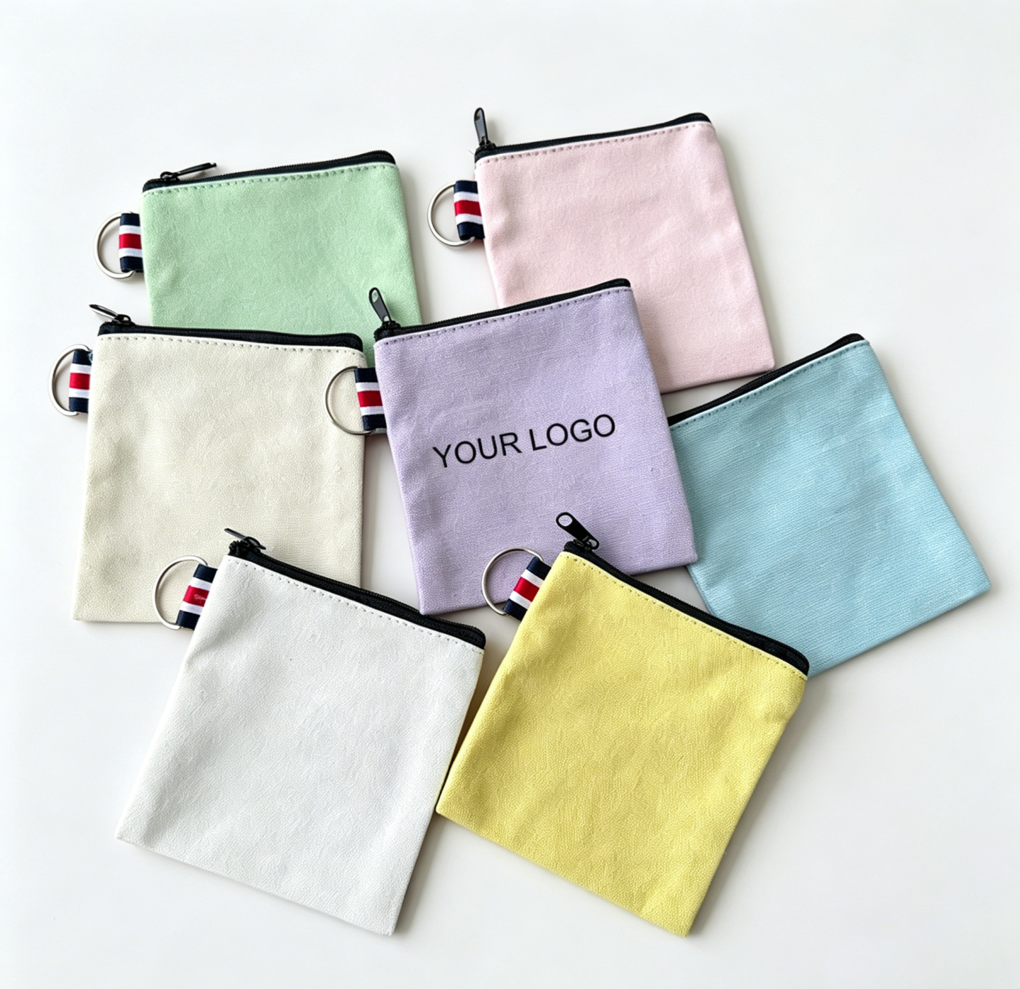 Square Canvas Zipper Coin Purse