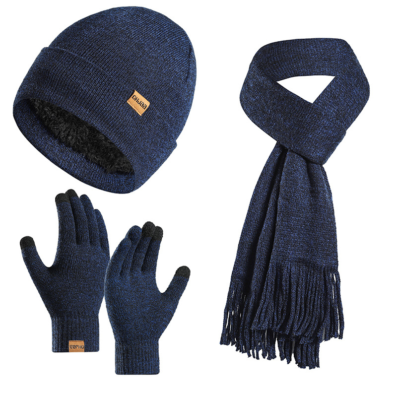Fleece-Lined Beanie/Scarf/Gloves Set