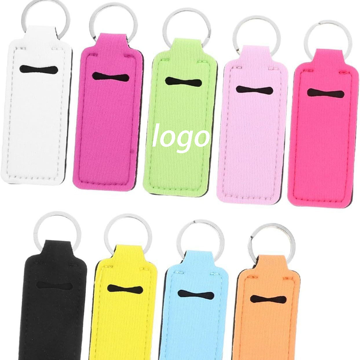 Neoprene Square Lipstick Keychain Pouch