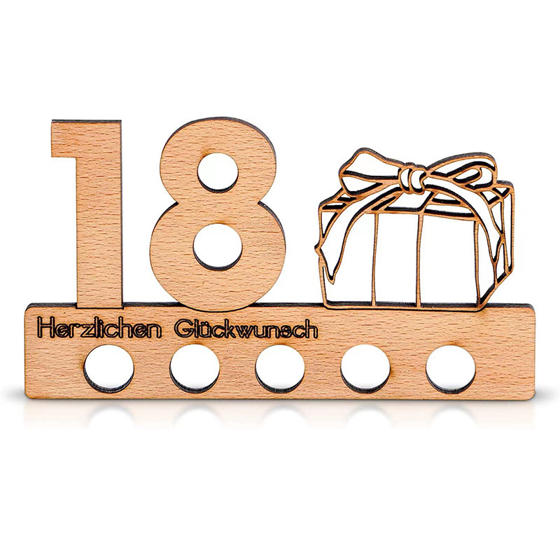 Wooden Birthday Gift with Customizable Numbers