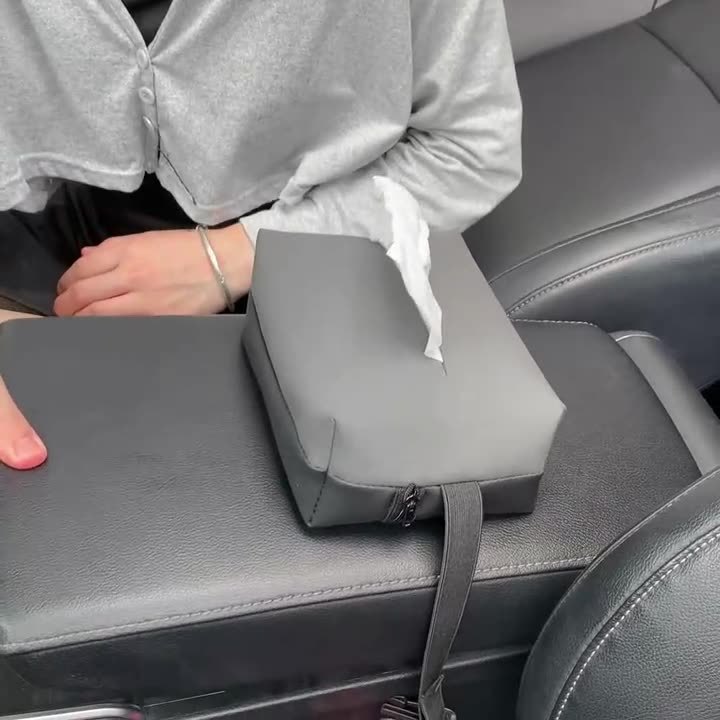 Leather Hanging Car Tissue Pouch