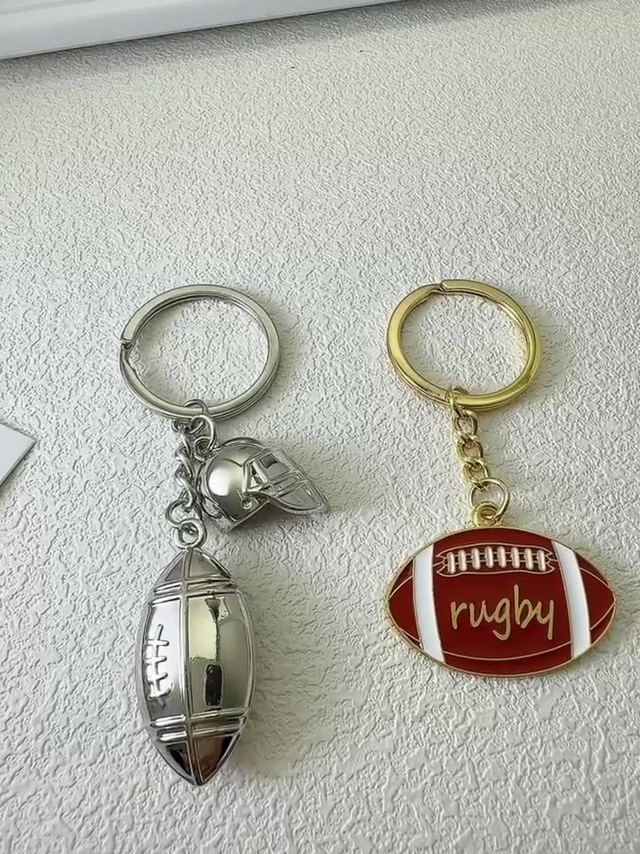 Zinc Alloy Football Keychain