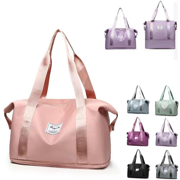 Expandable Travel Duffle with Wet Dry Compartment-16.9"x15.3"x 8.6"