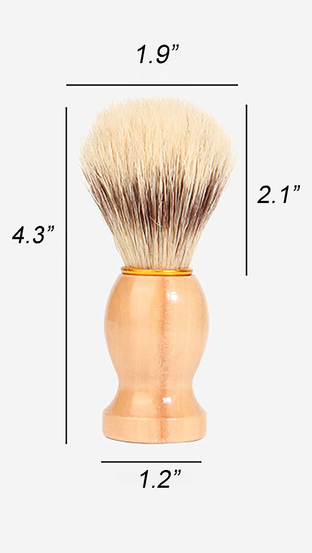 Solid Wood Boar Bristle Beard Brush-4.3"x1.9"