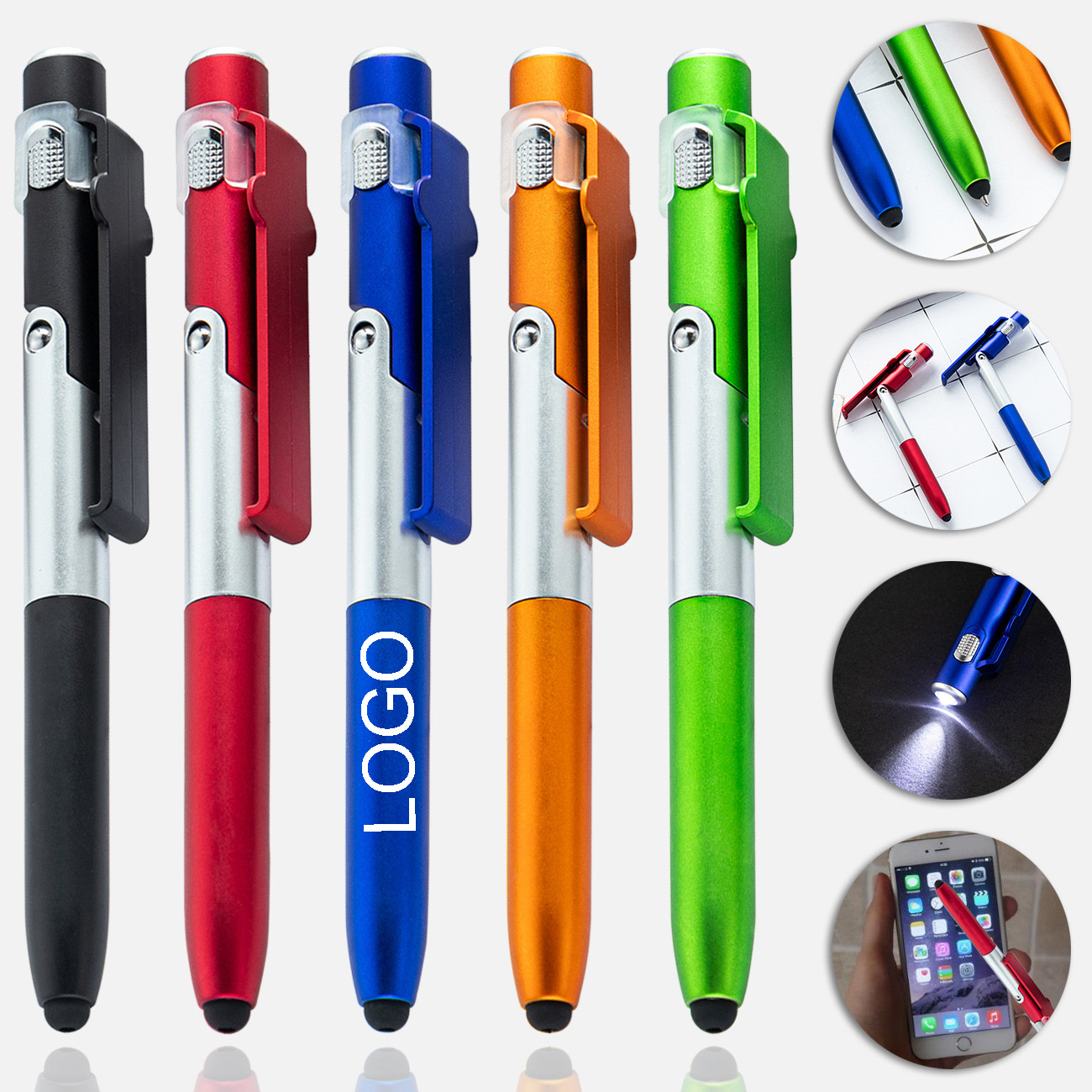 4-in-1 Ballpoint Pen with LED Light & Stylus
