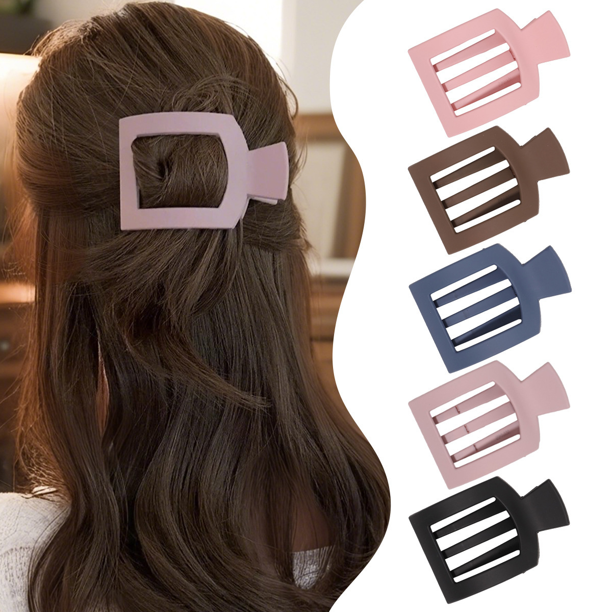 Sleek Matte Square Hair Claw Clip