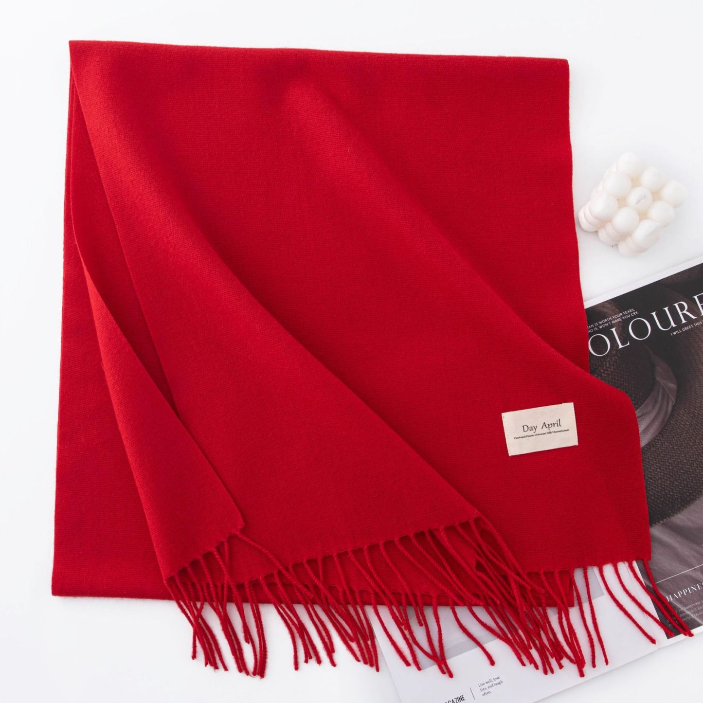 Warm Winter Fleece Scarf W/ Tassel