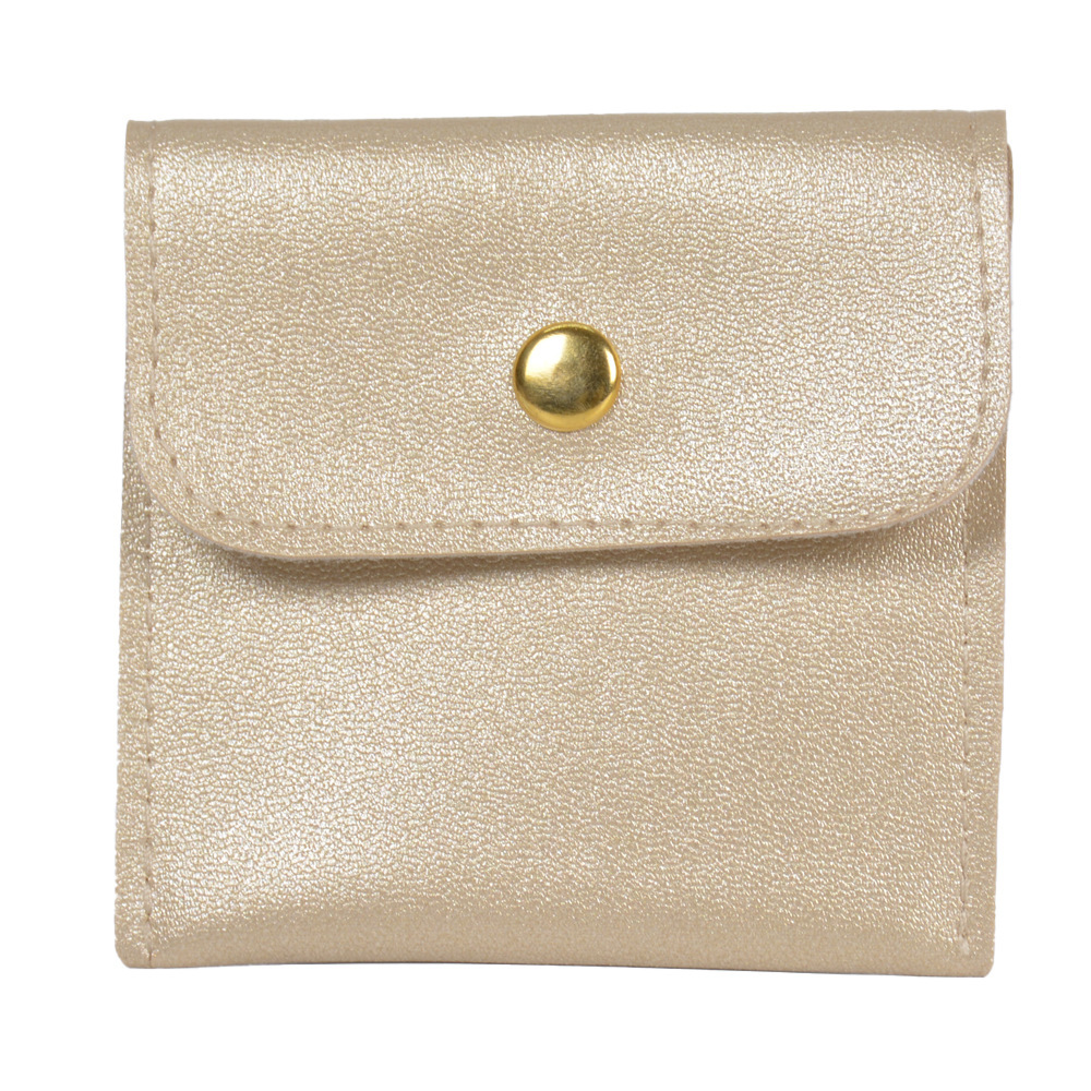 Elegant PU Leather Snap Button Pouch