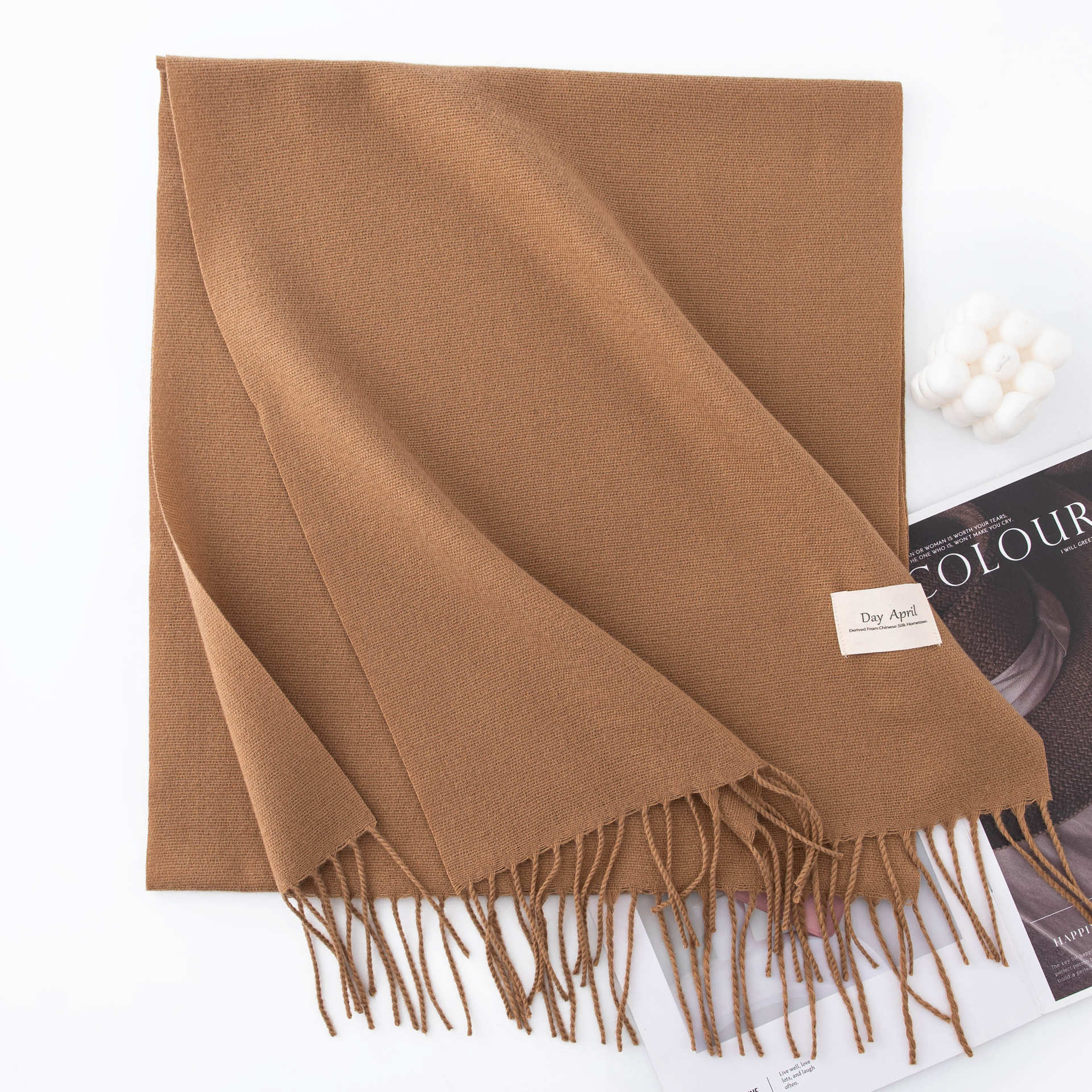 Warm Winter Fleece Scarf W/ Tassel