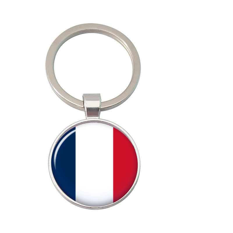 Zinc Alloy World Flag Keychain