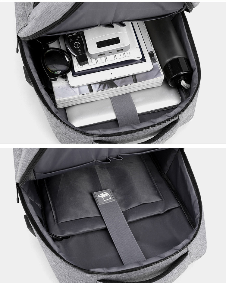 Nylon Backpack with USB Charging-16.1"x11.4"x 5.9"