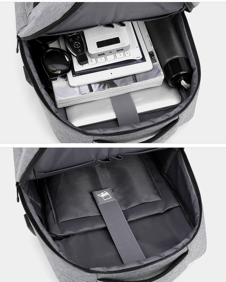 Nylon Backpack with USB Charging-16.1"x11.4"x 5.9"