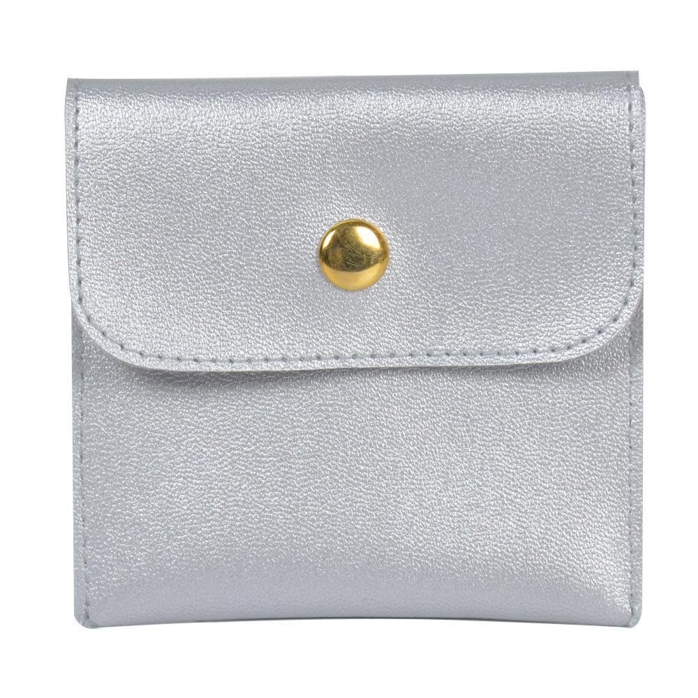 Elegant PU Leather Snap Button Pouch