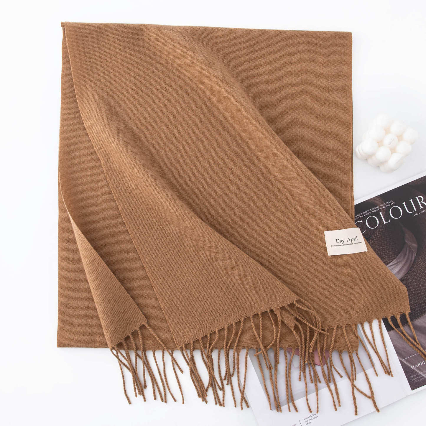 Warm Winter Fleece Scarf W/ Tassel
