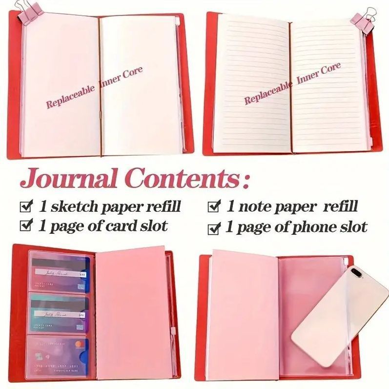 Pink Notebook with Card Slot