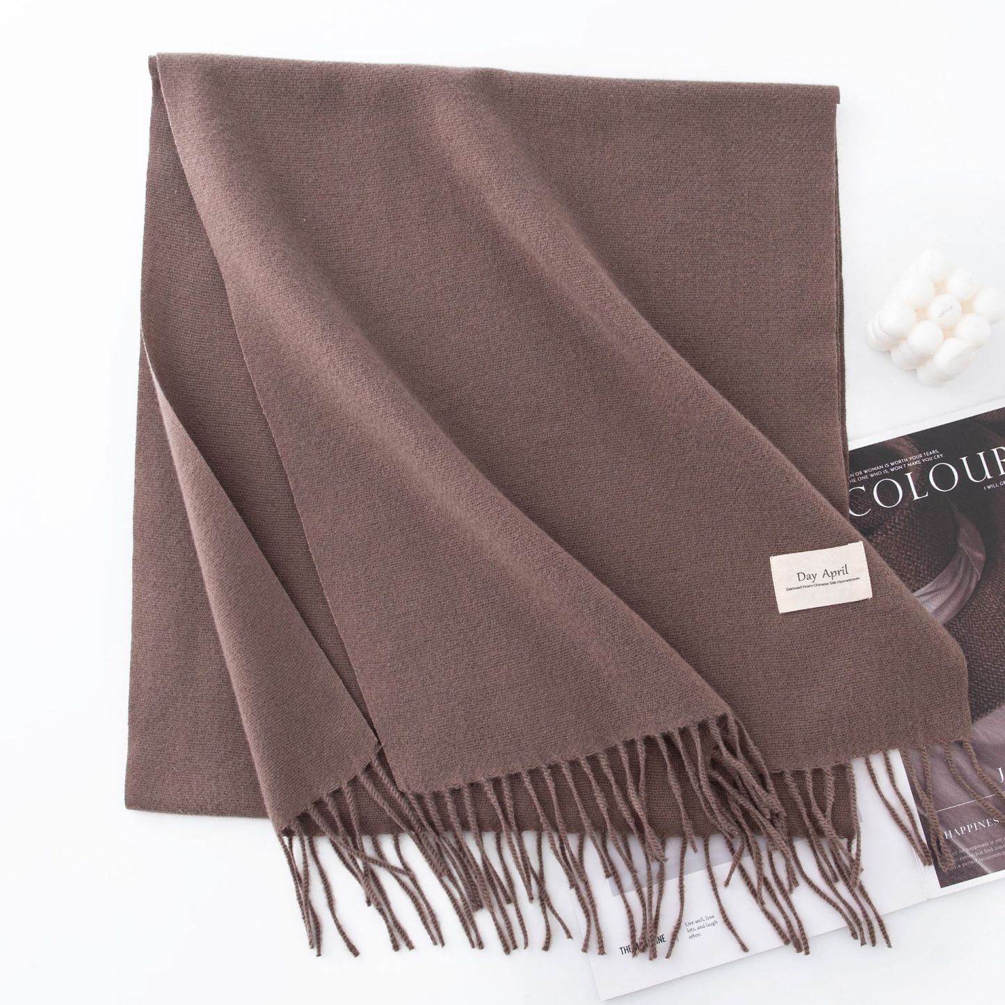 Warm Winter Fleece Scarf W/ Tassel