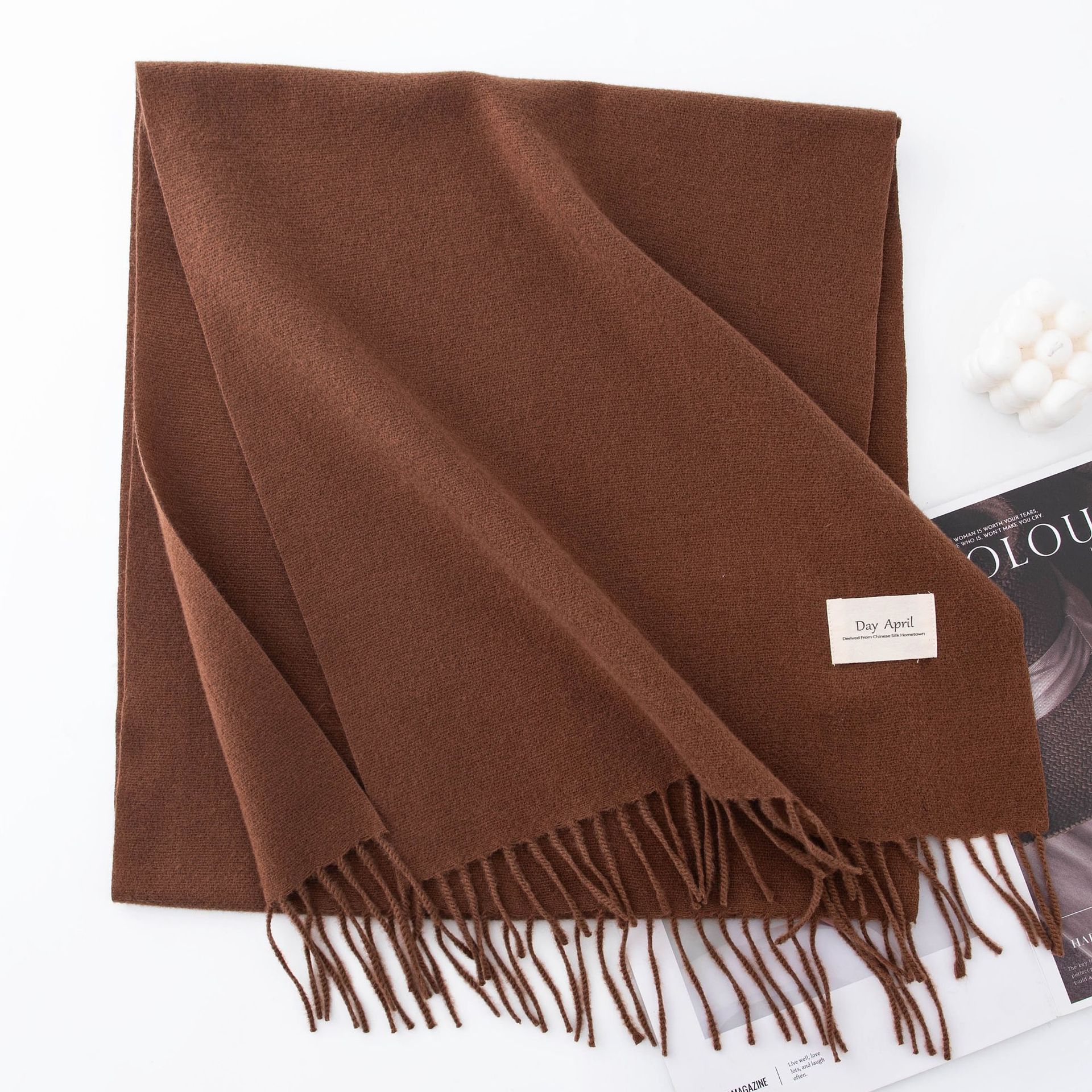 Warm Winter Fleece Scarf W/ Tassel