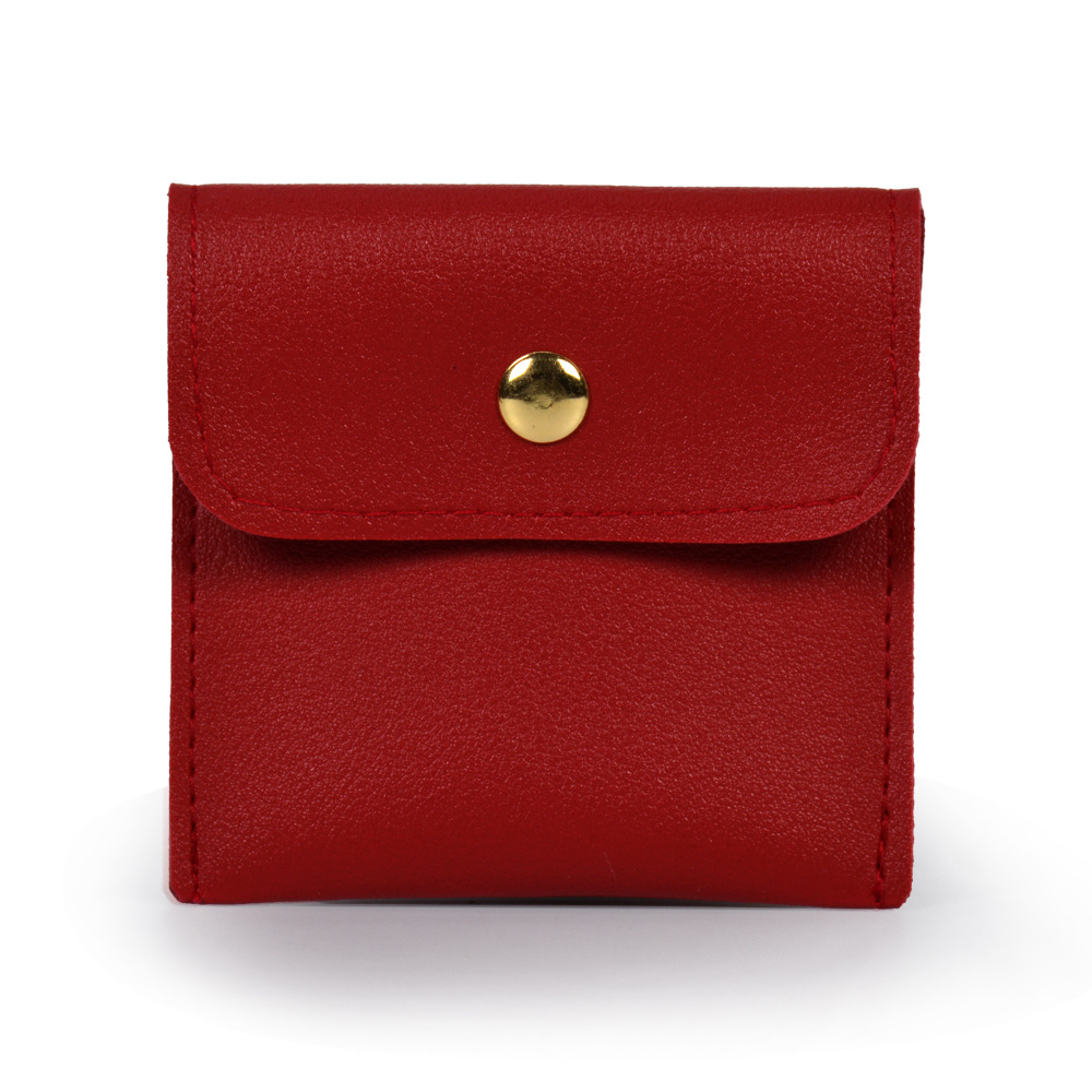 Elegant PU Leather Snap Button Pouch