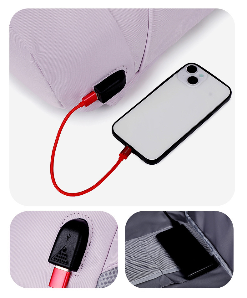 USB Oxford Outdoor Backpack-18.5"x13.7"x 7"