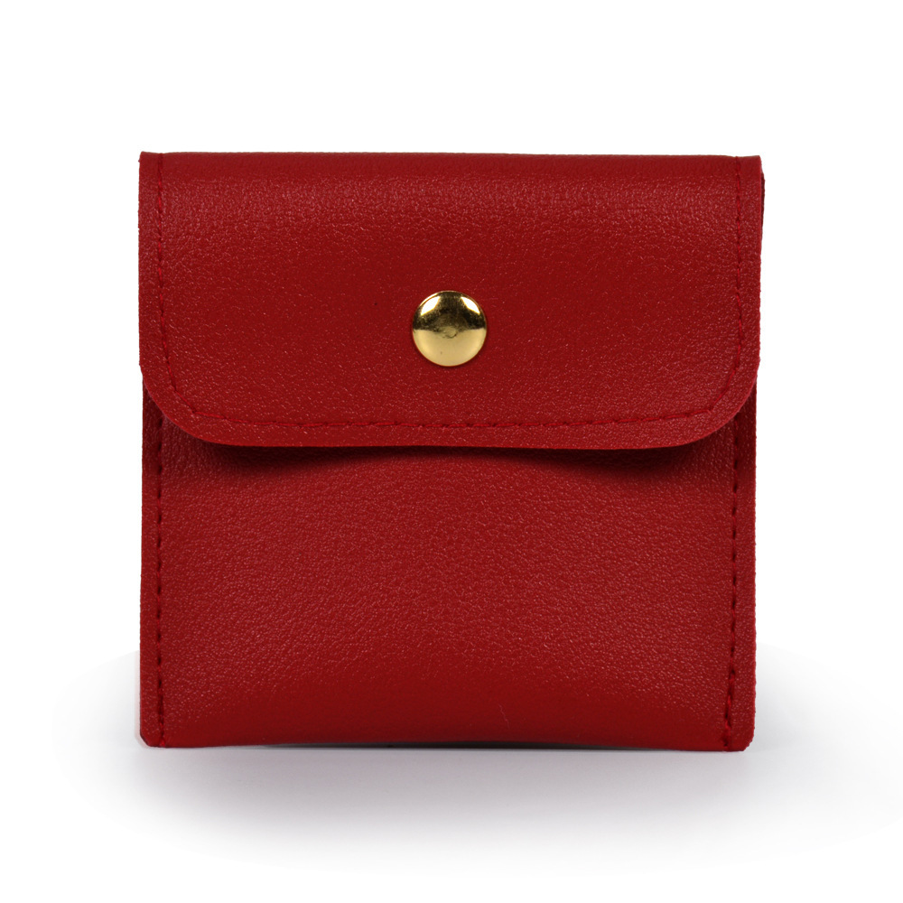 Elegant PU Leather Snap Button Pouch