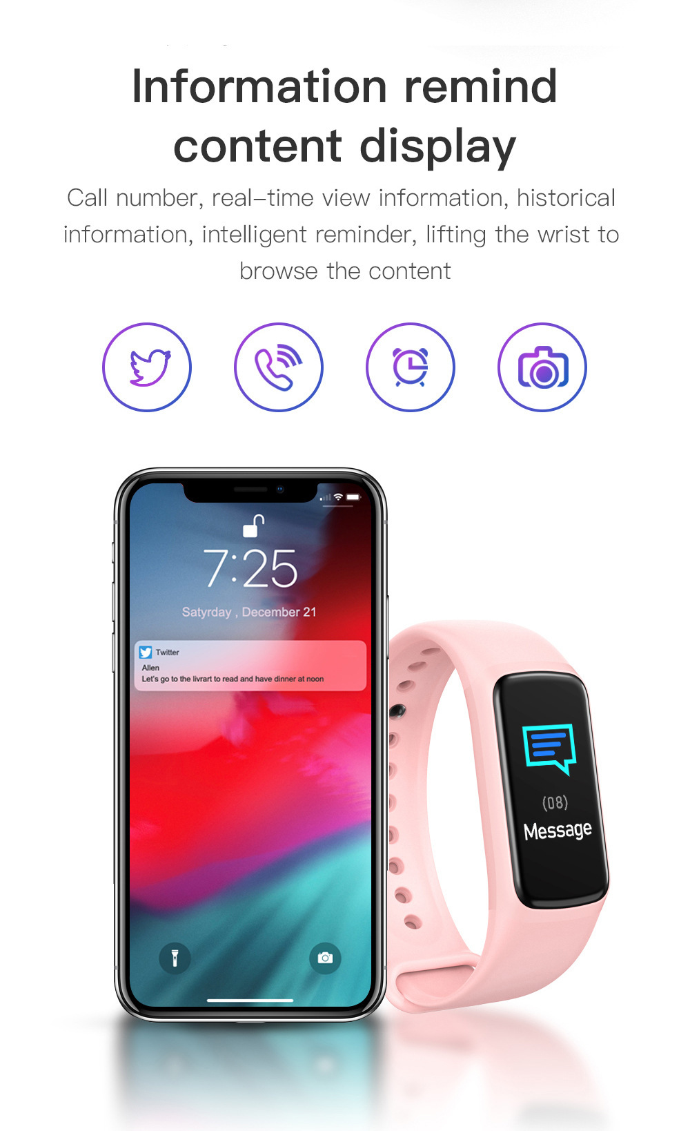Smart Fitness Band with Heart Rate Monitor