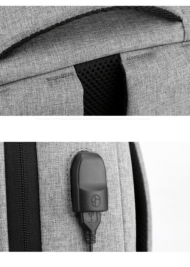 Nylon Backpack with USB Charging-16.1"x11.4"x 5.9"