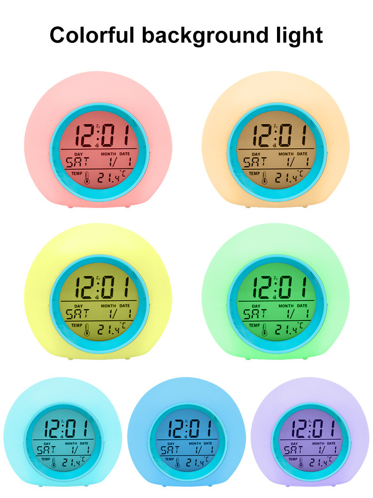 LED Color Changing Round Alarm Clock