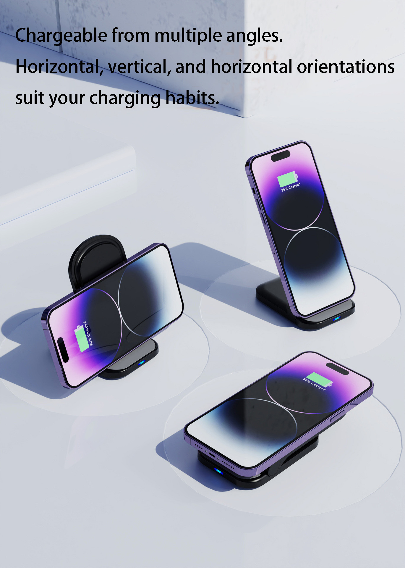 15W Vertical Foldable Wireless Charging Stand