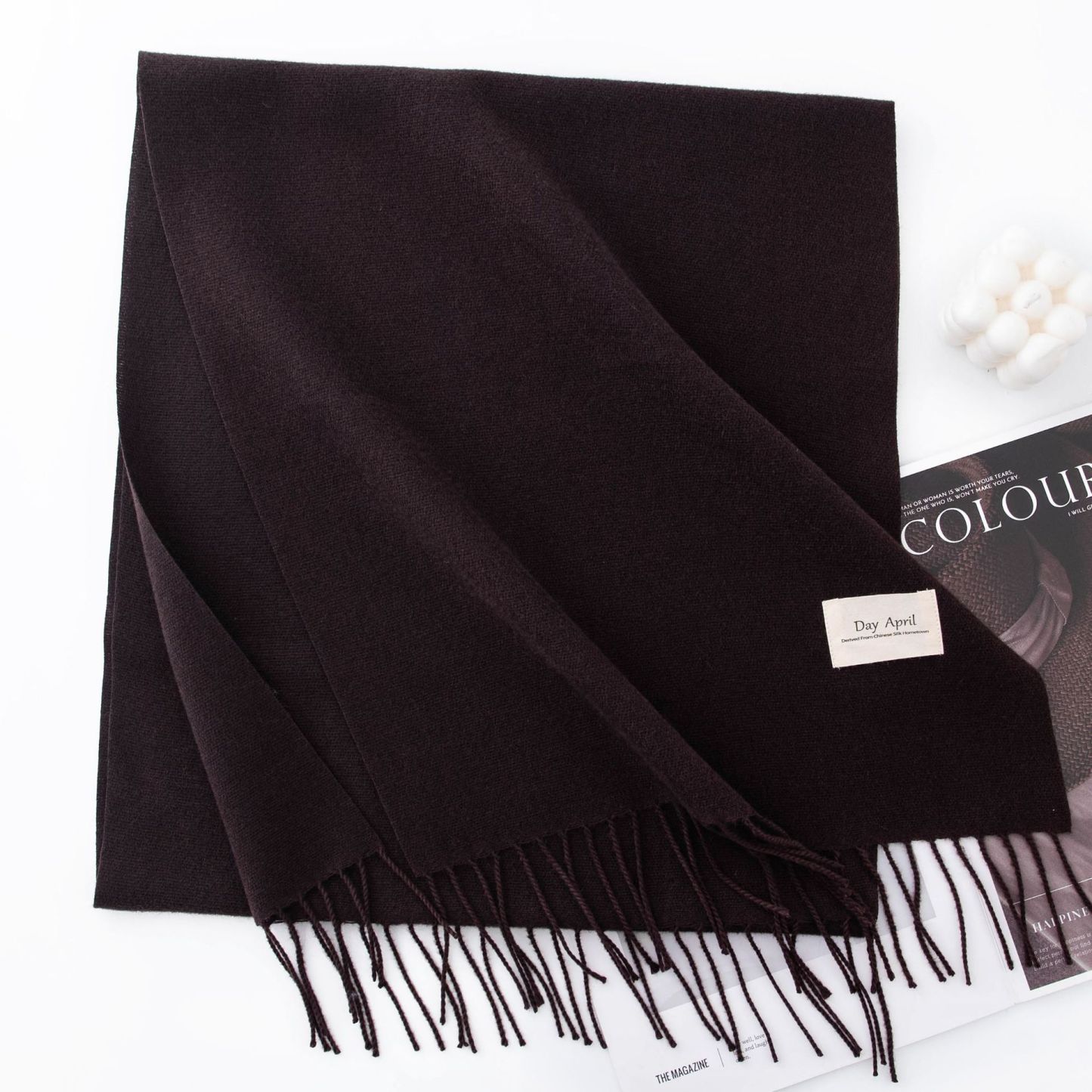 Warm Winter Fleece Scarf W/ Tassel