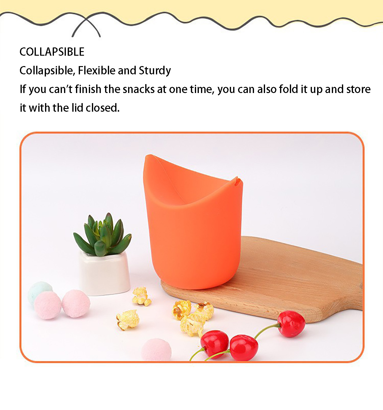 Foldable Silicone Popcorn Bucket