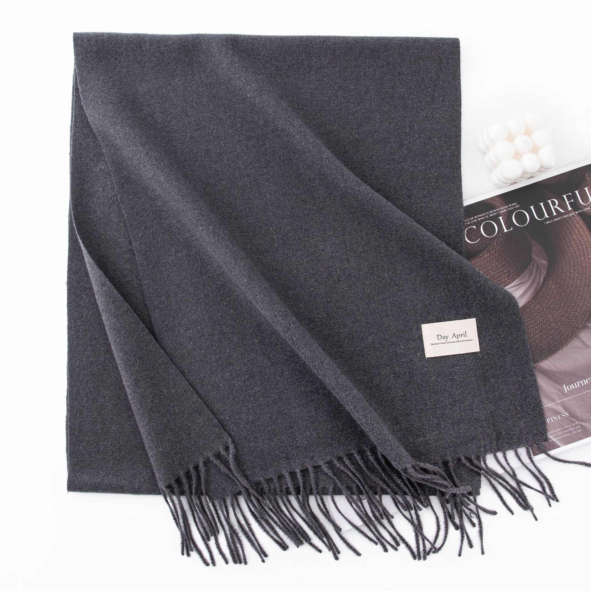 Warm Winter Fleece Scarf W/ Tassel