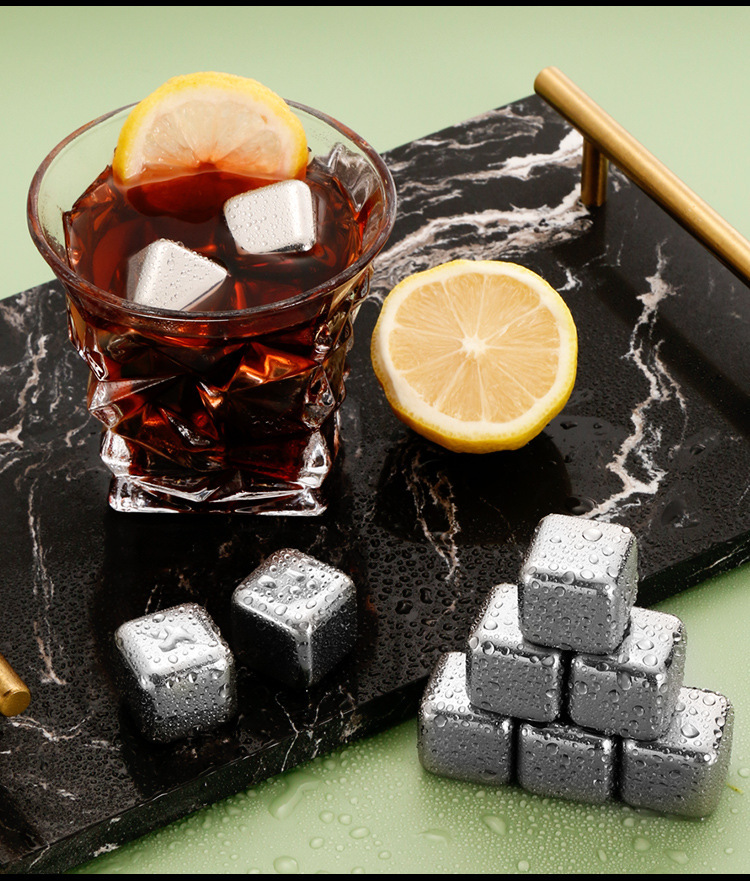 Stainless Steel Ice Cubes 4-Piece Set