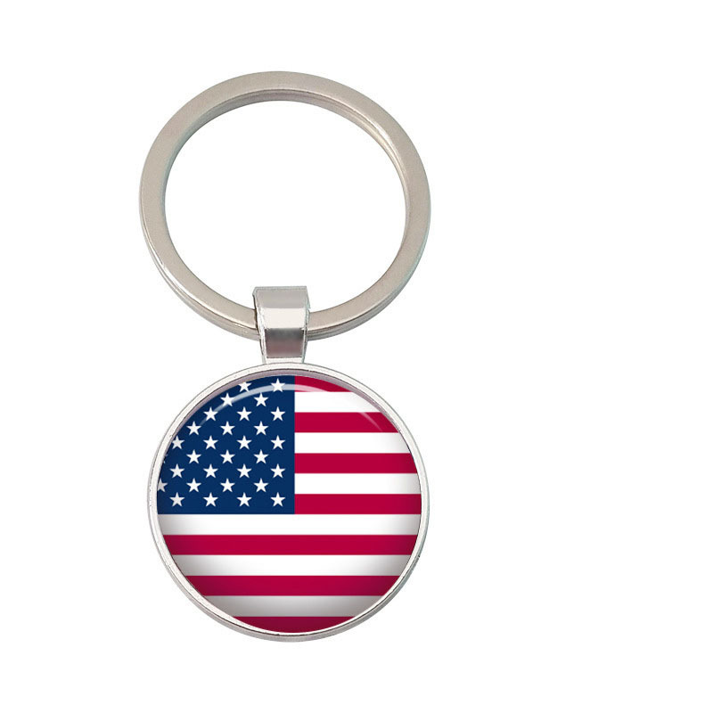 Zinc Alloy World Flag Keychain