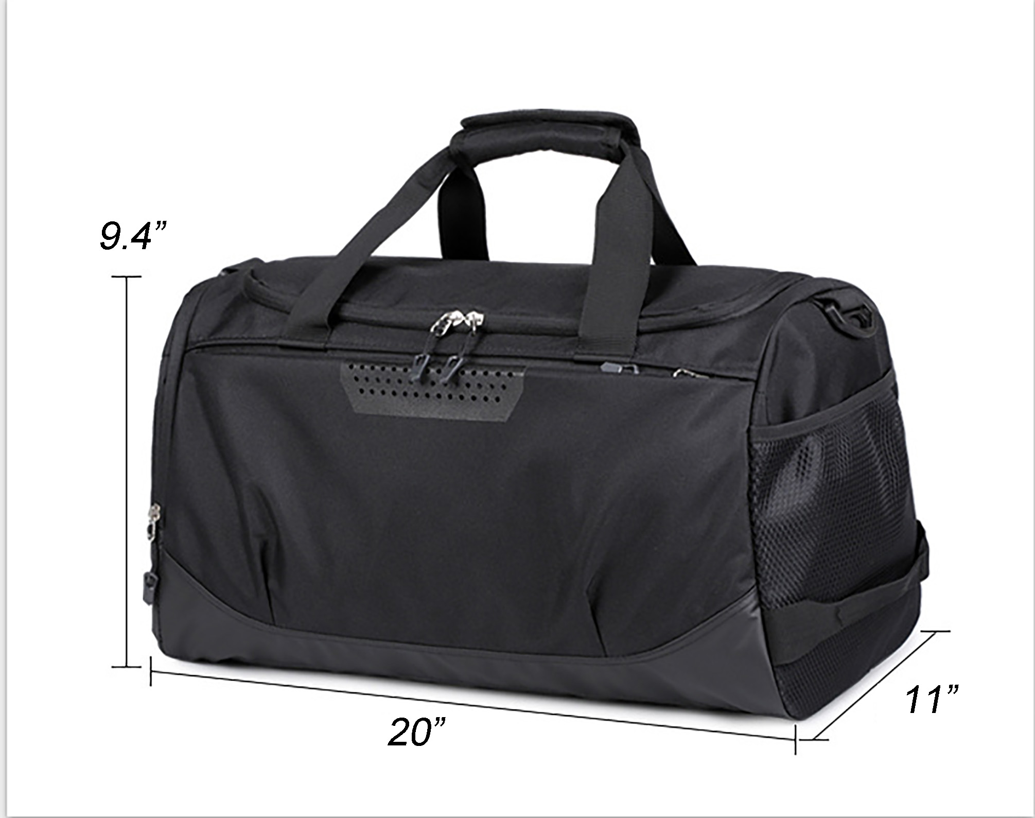 Travel Bag with Shoe Compartment-20"x11"x 9.4"