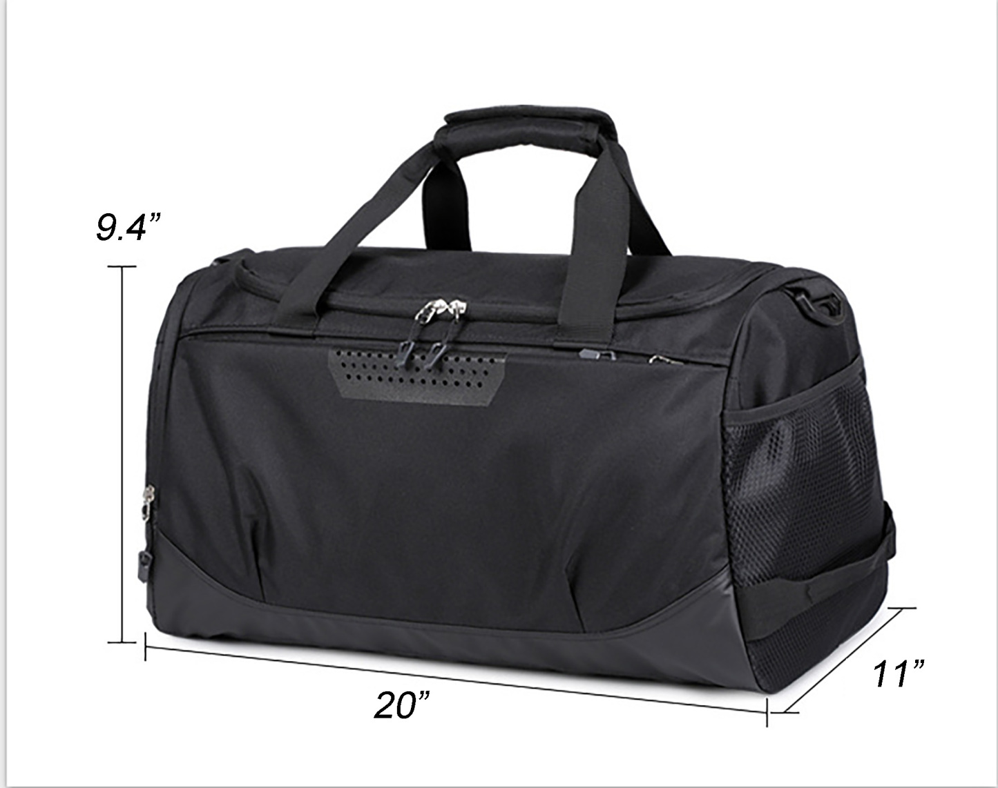 Travel Bag with Shoe Compartment-20"x11"x 9.4"