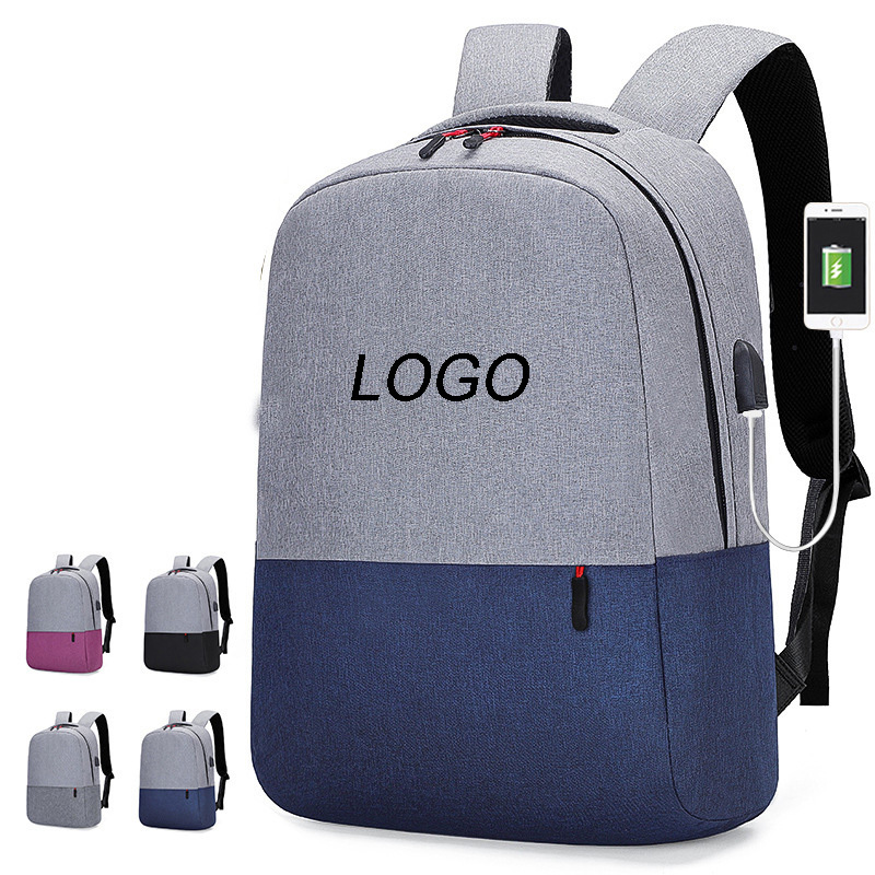 Oxford Backpack with USB Charger-16.9"x11.8"x 5.5"