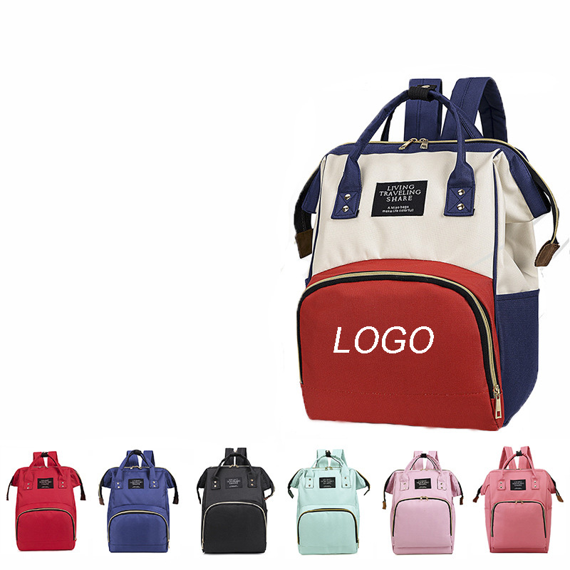 Oxford Cloth Diaper Mommy Bag with Bottle Storage-16.5"x9.8"x 6.6"