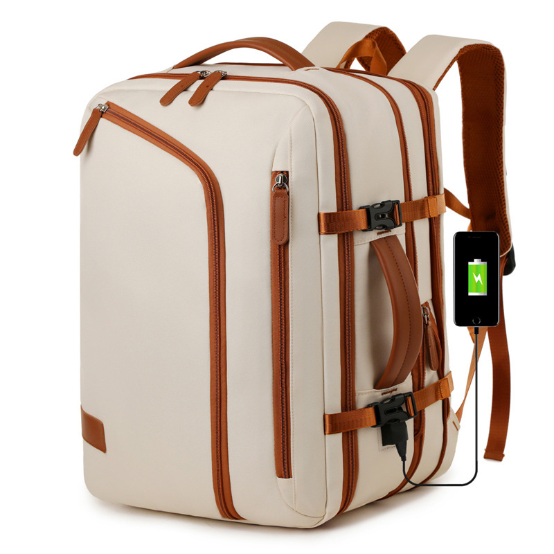 Expandable USB Business Backpack-17.3"x12.2"x 8.6"