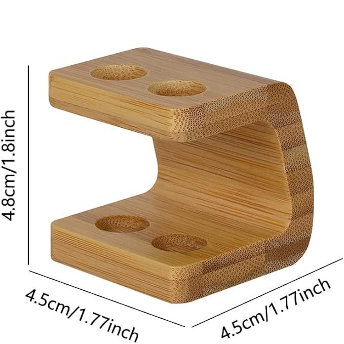 Two-hole Bamboo Toothbrush Holder