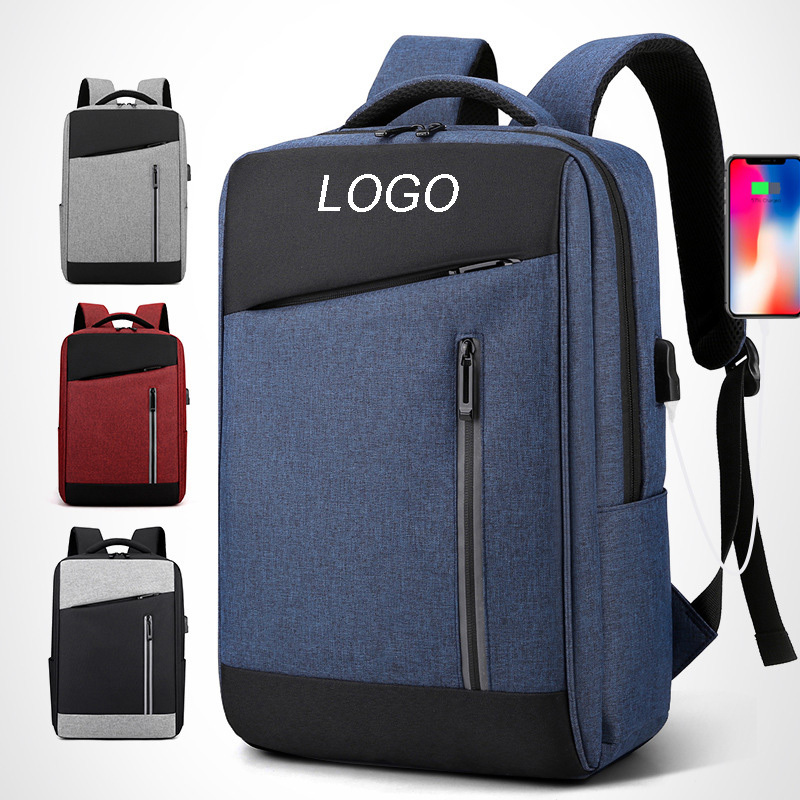 Nylon Backpack with USB Charging-16.1"x11.4"x 5.9"