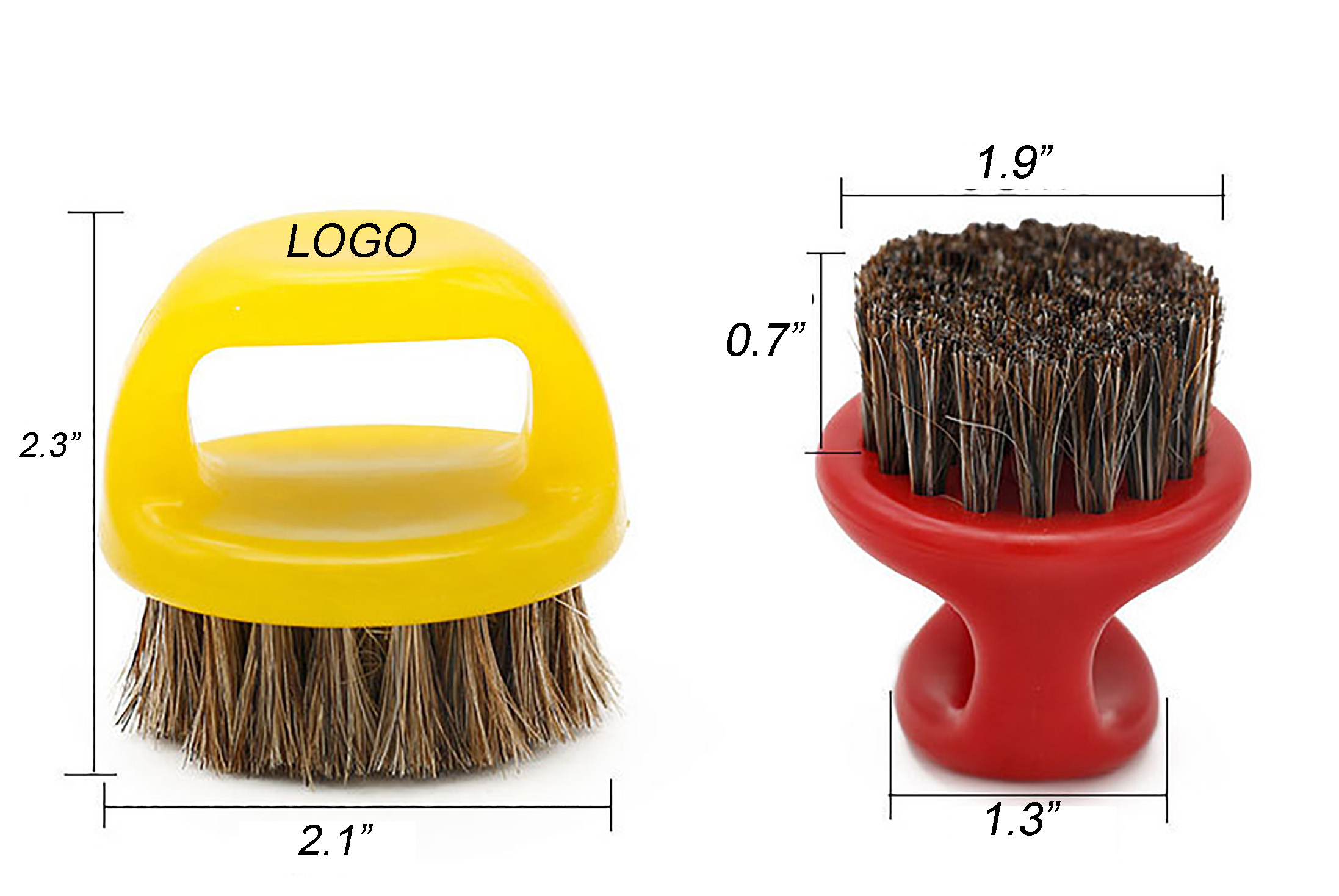 Plastic Bristle Beard Grooming Brush-2.3"x2.1"x1.3"