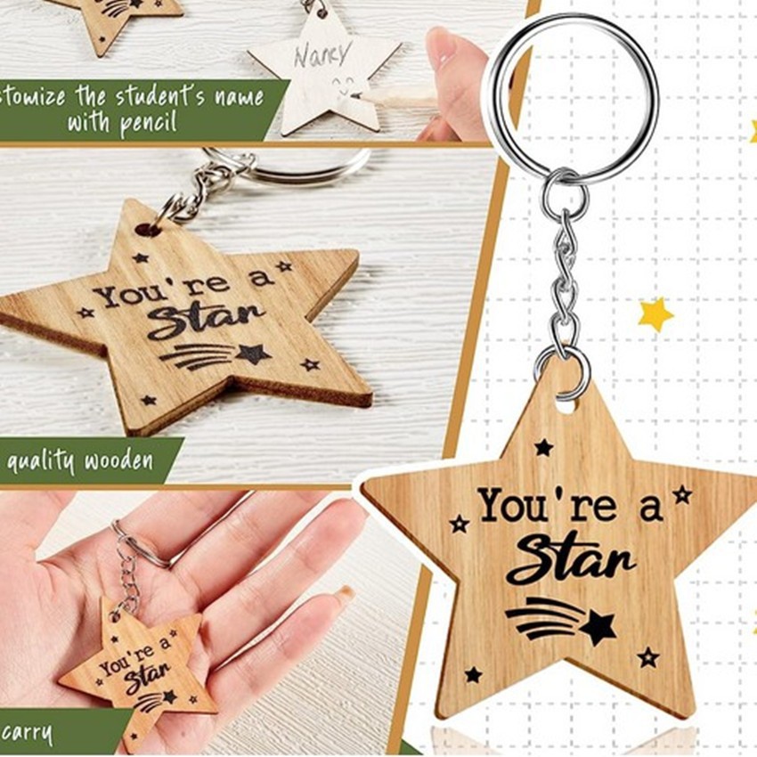 Boxwood Star Keychain-1.9"