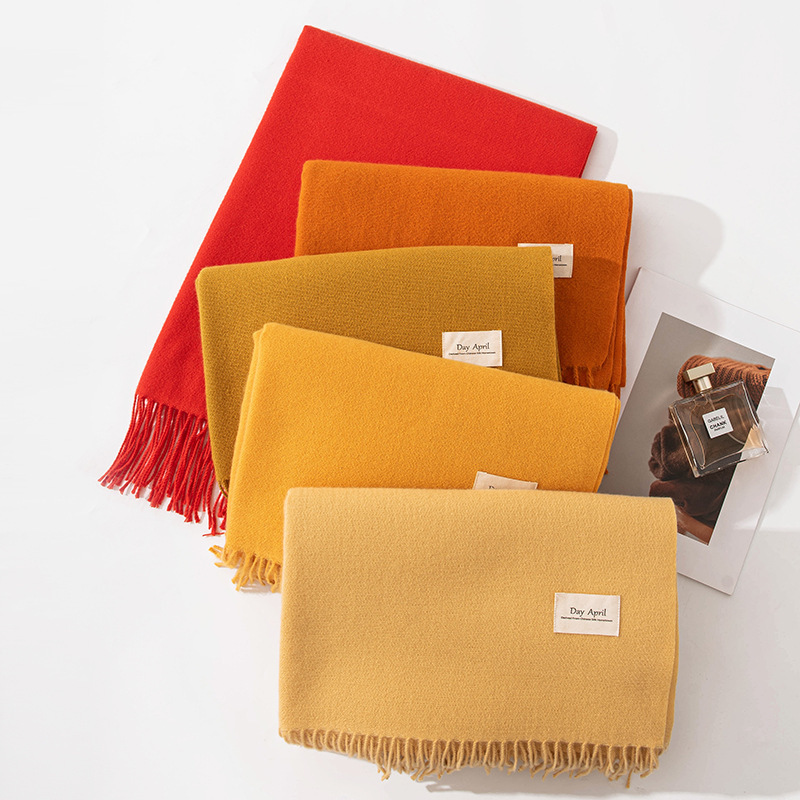 Polyester Winter Warmth Scarf W/ Tassel