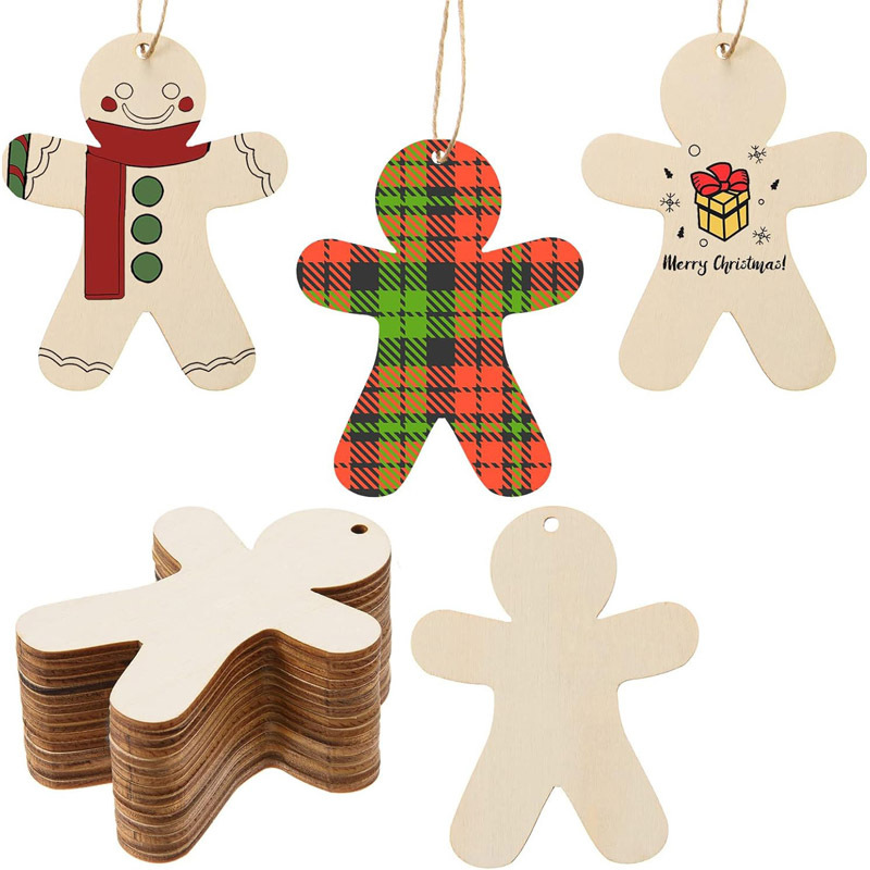 Wooden Blank Gingerbread Ornament